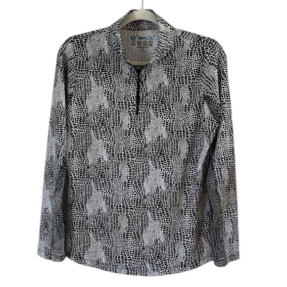 IBKUL Animal Print Quarter Zip SPF 50+ Shirt size Medium Golf Pickle… - Picture 1 of 5